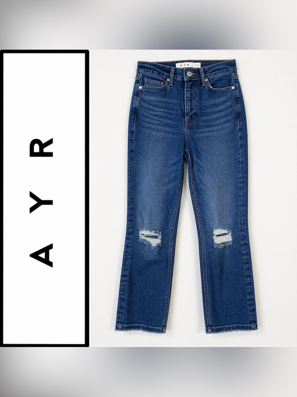 AYR The Yes Yes Yes Jeans W25 Distressed Straight Leg